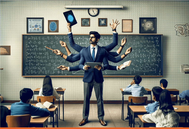 Teacher Tackling Multiple Tasks