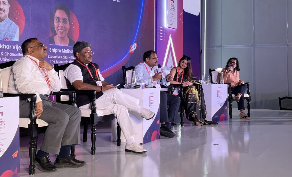 📸 [Image: Mr. Venkat Phanikiran during the panel discussion on NEP Implementation]
