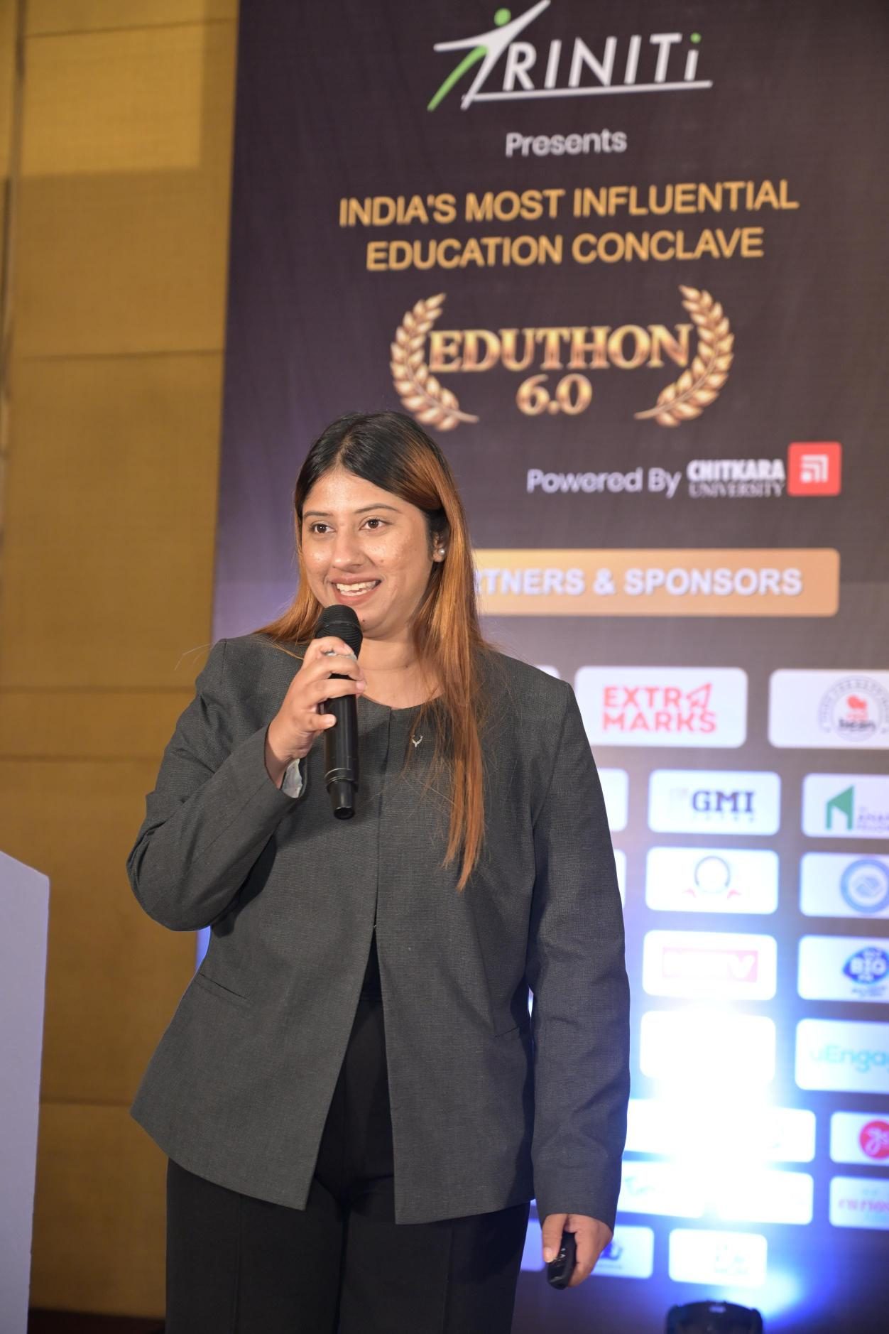 Sanjana presenting the Extramarks ecosystem at Eduthon 6.0, Chandigarh