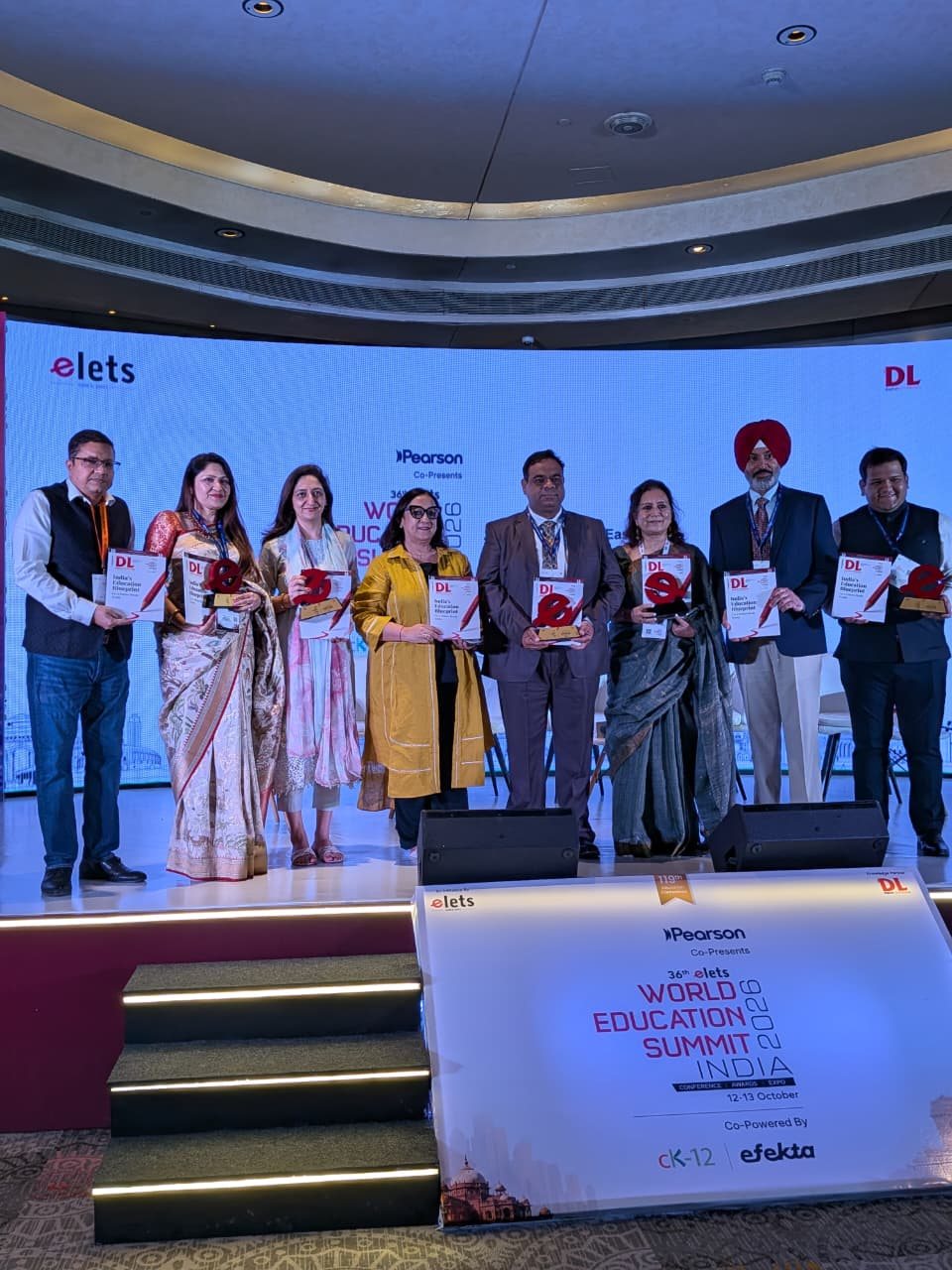 Speakers and panellists holding their mementos at World Education Summit 2026, Delhi